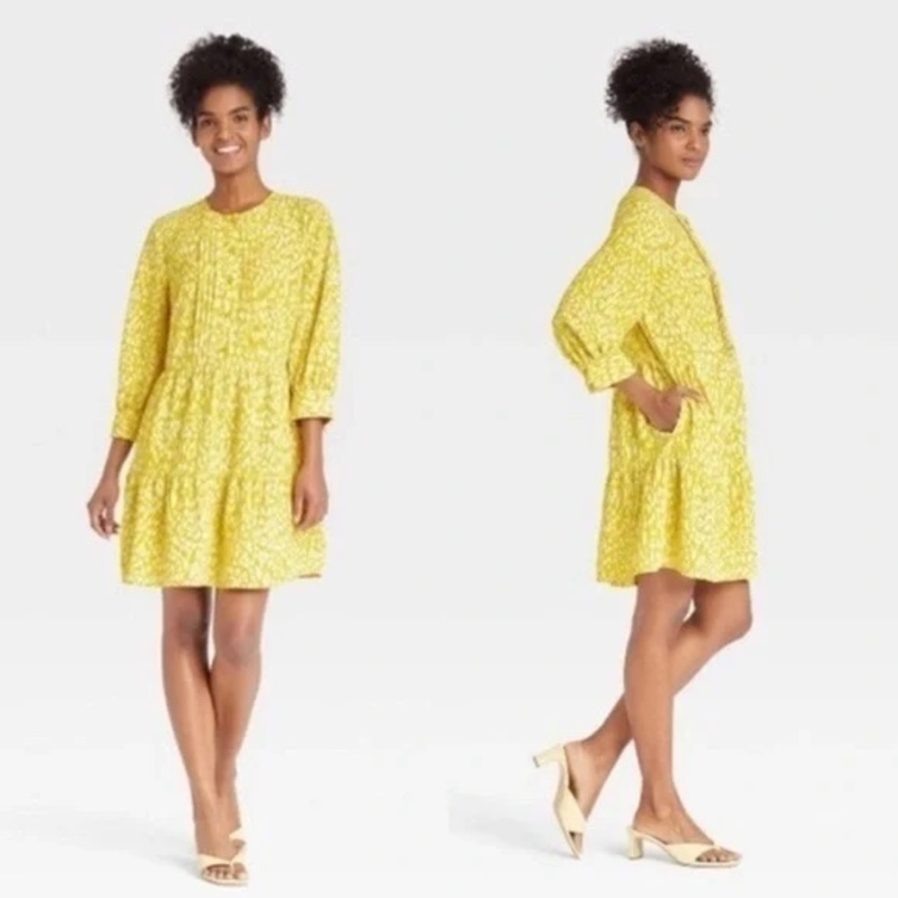 Who What Wear Citrus Animal Mini Dress